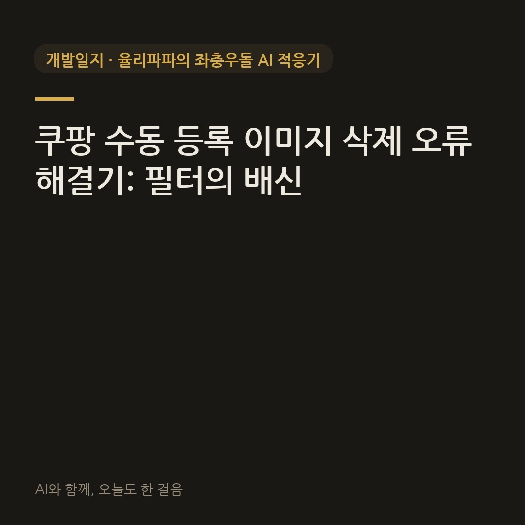 쿠팡 수동 등록 이미지 삭제 오류 해결기: 필터의 배신
